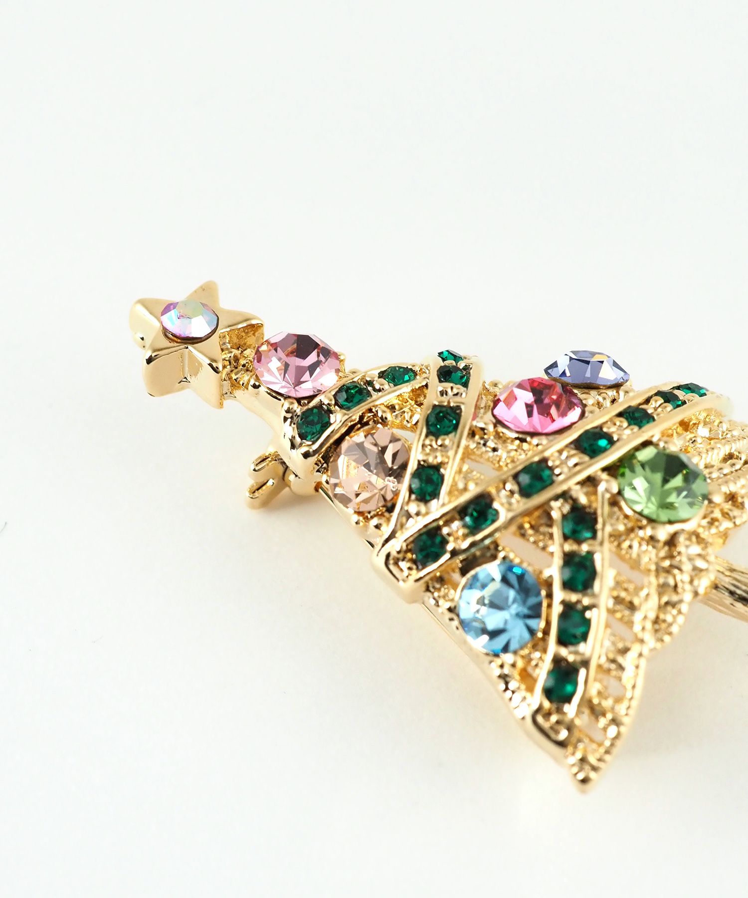 カラーストーンツリーブローチ