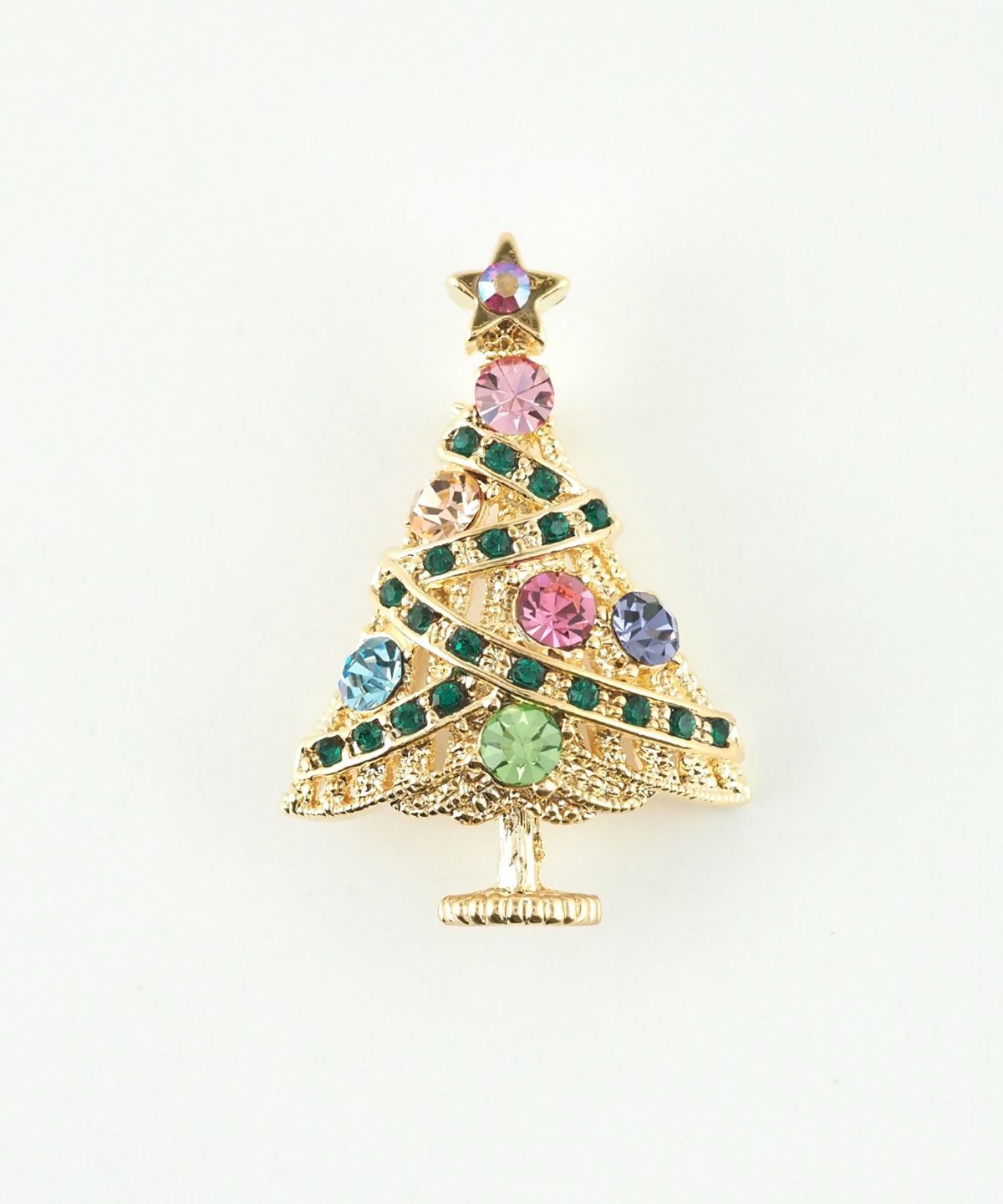 カラーストーンツリーブローチ