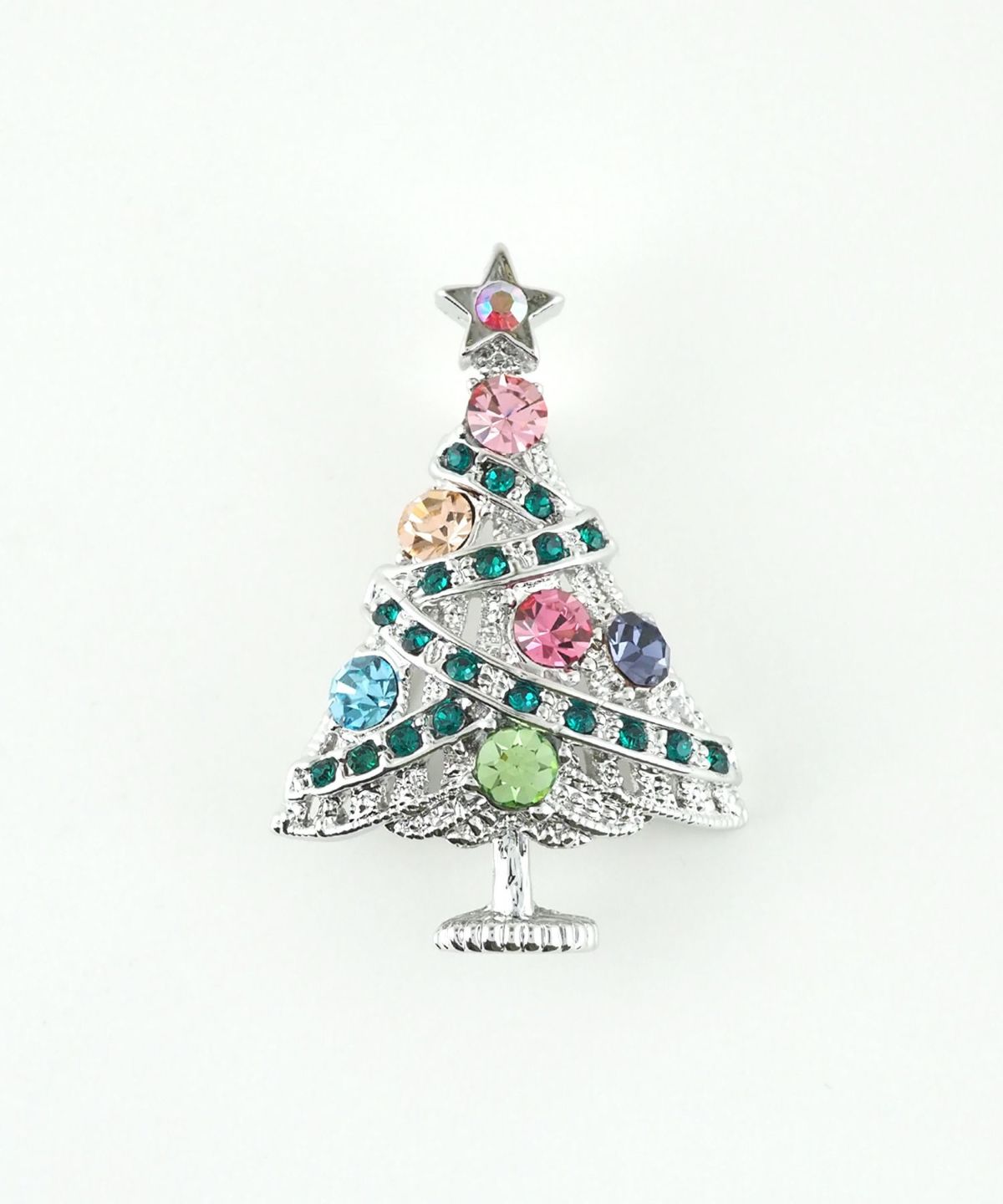 カラーストーンツリーブローチ