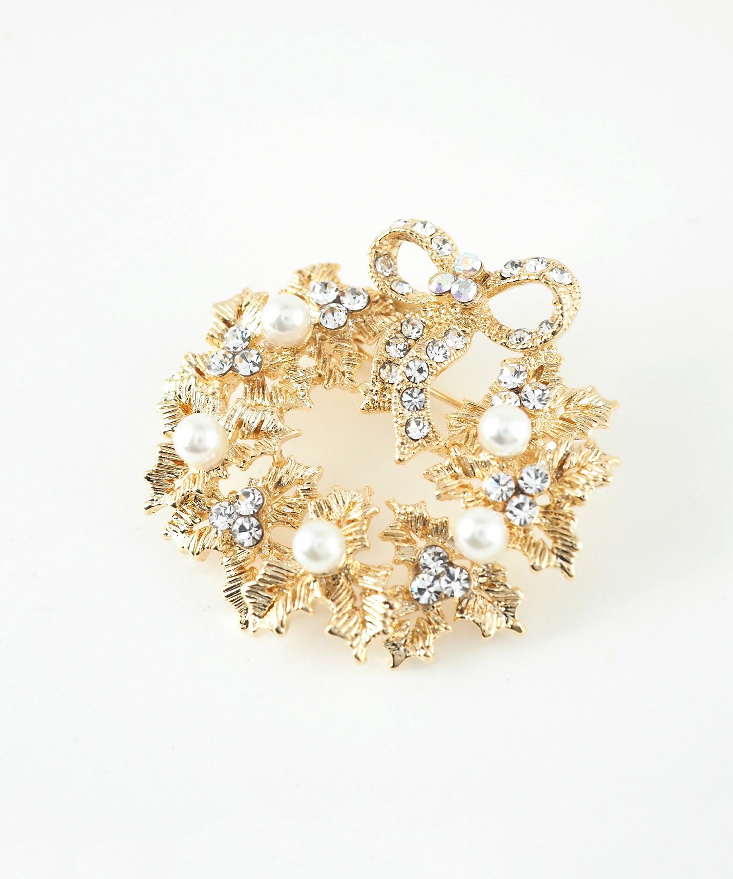 パールリースブローチ