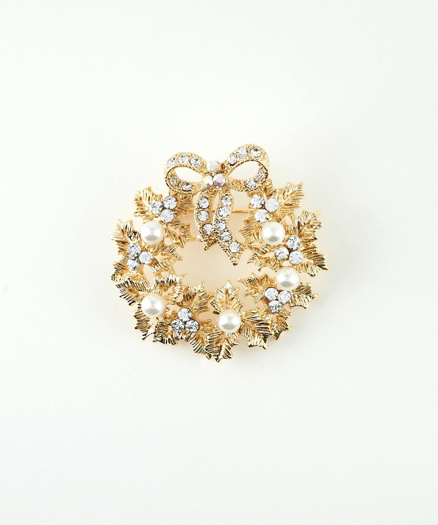 パールリースブローチ