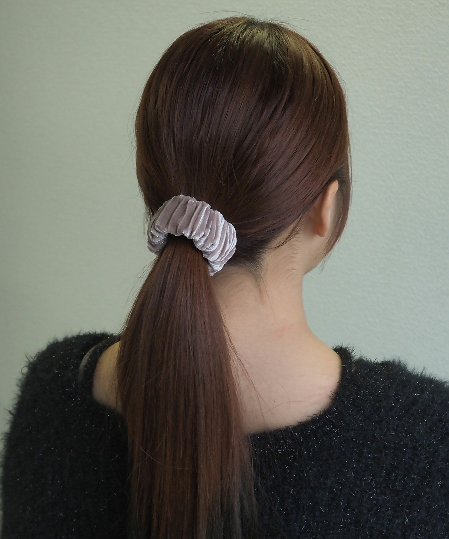 ベロアプリーツフック付きシュフィー