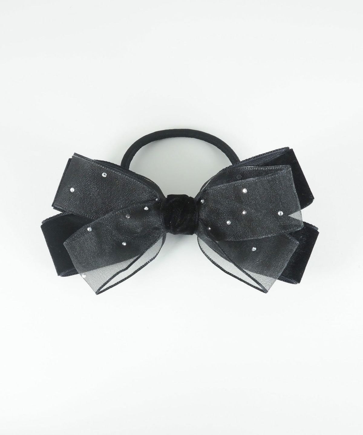 ドットオーガンジーベロアリボンポニー