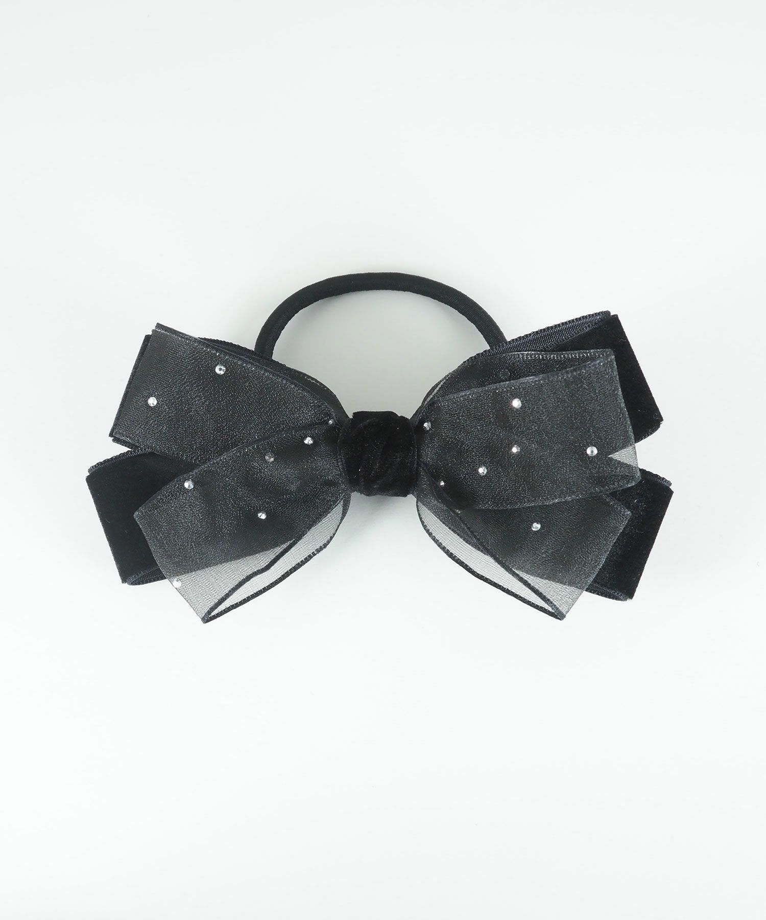 ドットオーガンジーベロアリボンポニー