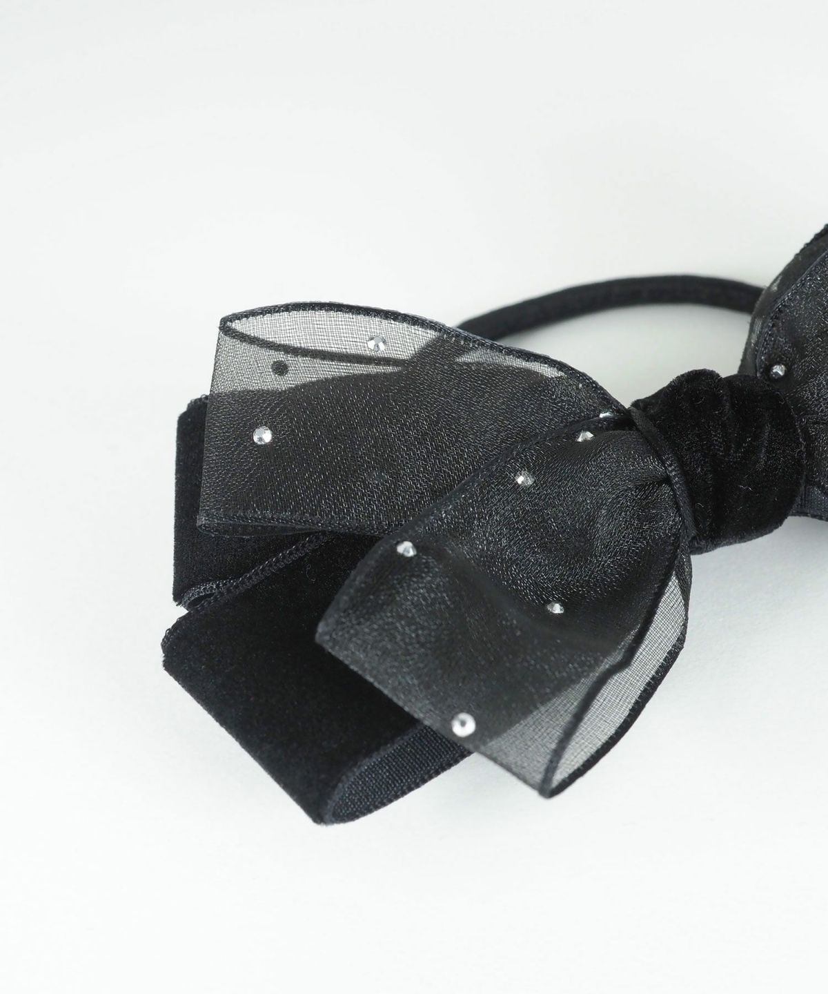 ドットオーガンジーベロアリボンポニー