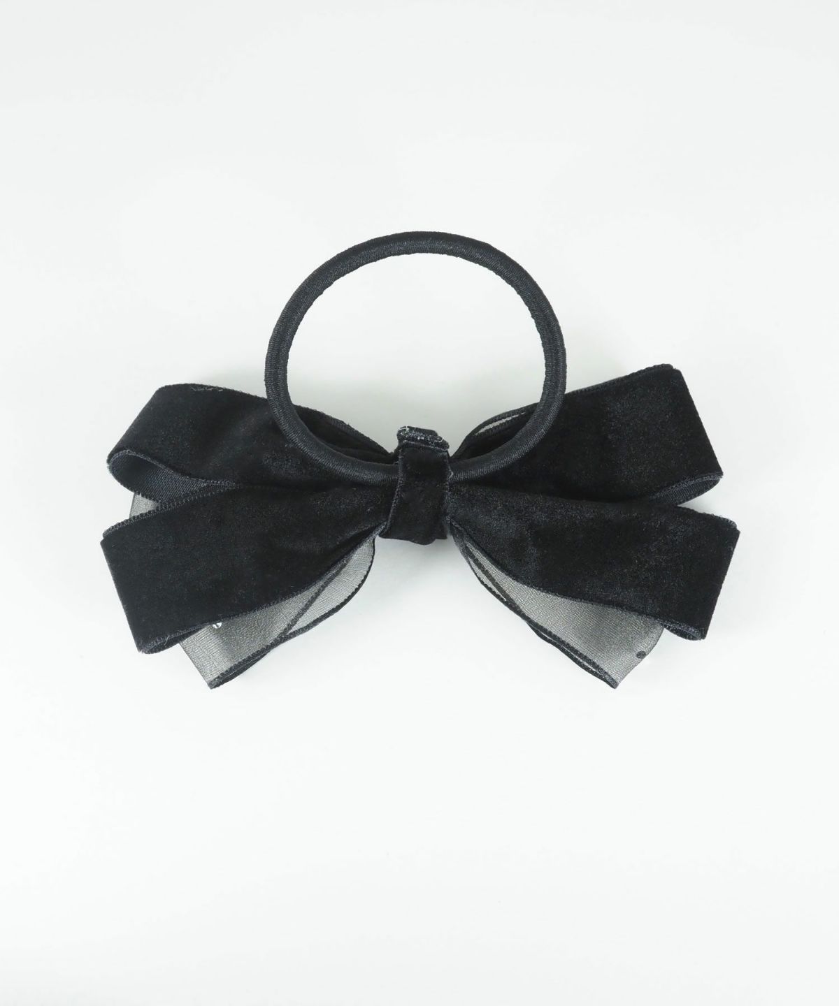 ドットオーガンジーベロアリボンポニー