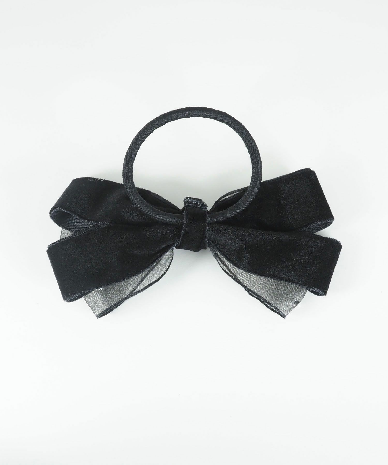 ドットオーガンジーベロアリボンポニー