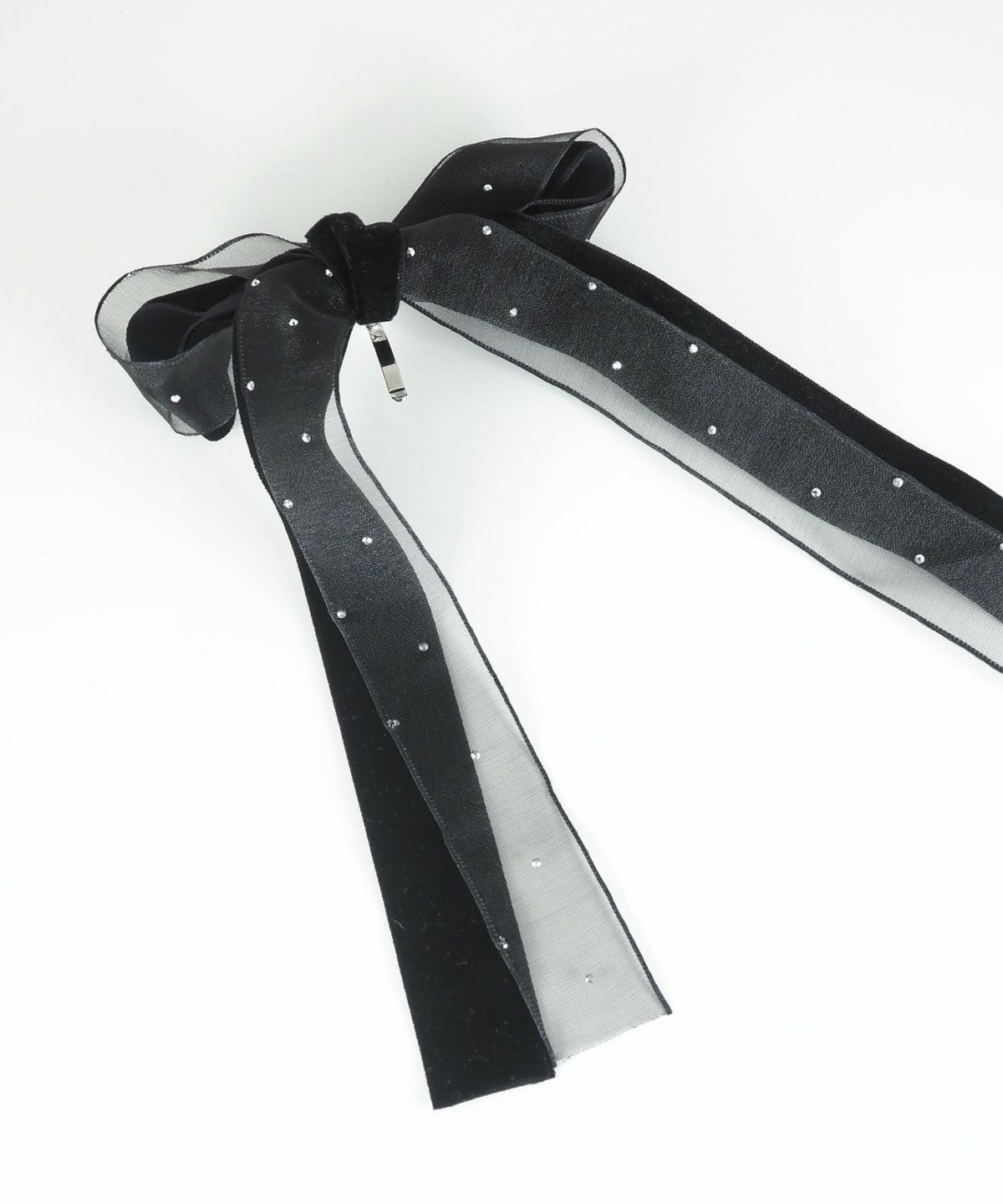 ドットオーガンジーベロアリボンポニーフック