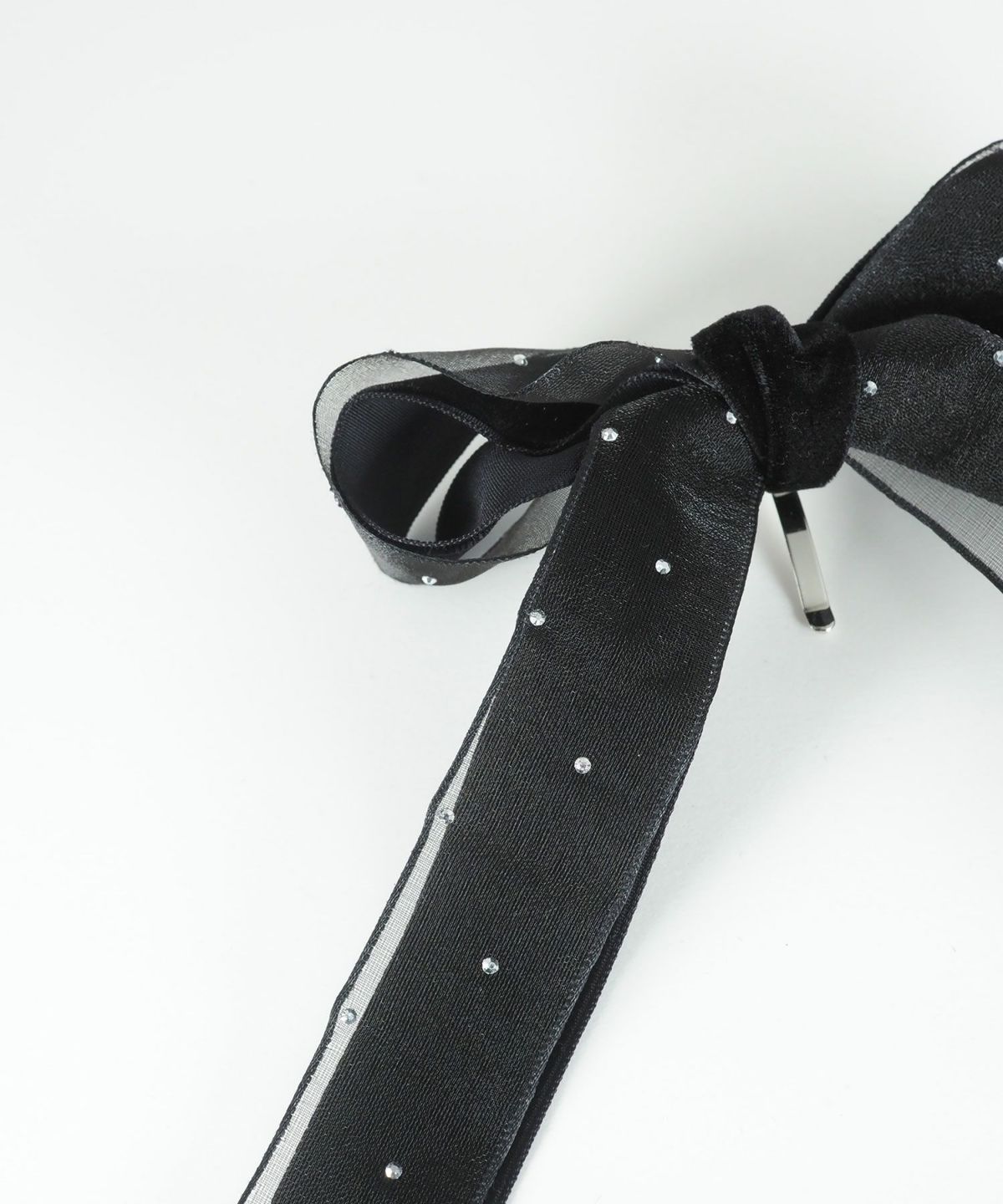 ドットオーガンジーベロアリボンポニーフック