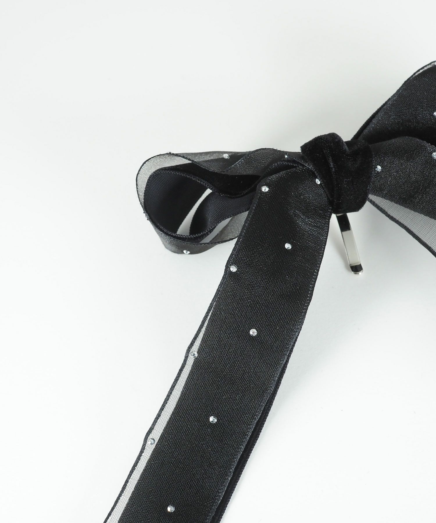 ドットオーガンジーベロアリボンポニーフック