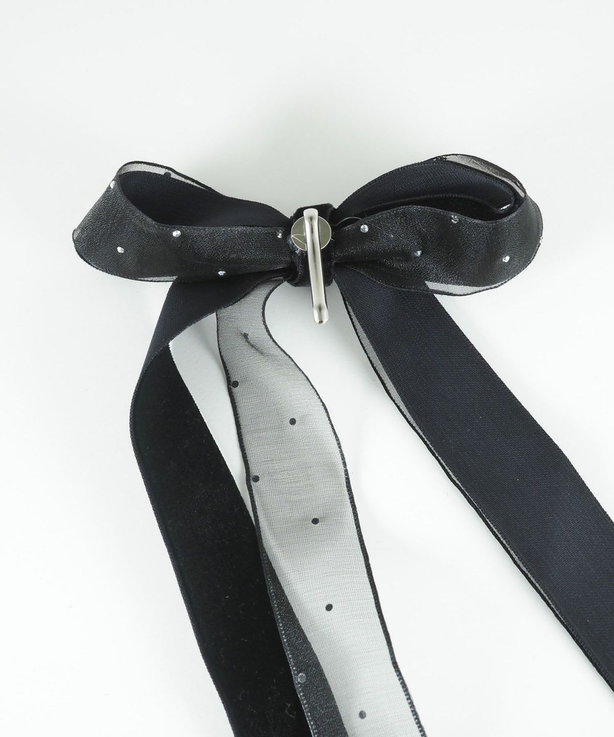 ドットオーガンジーベロアリボンポニーフック