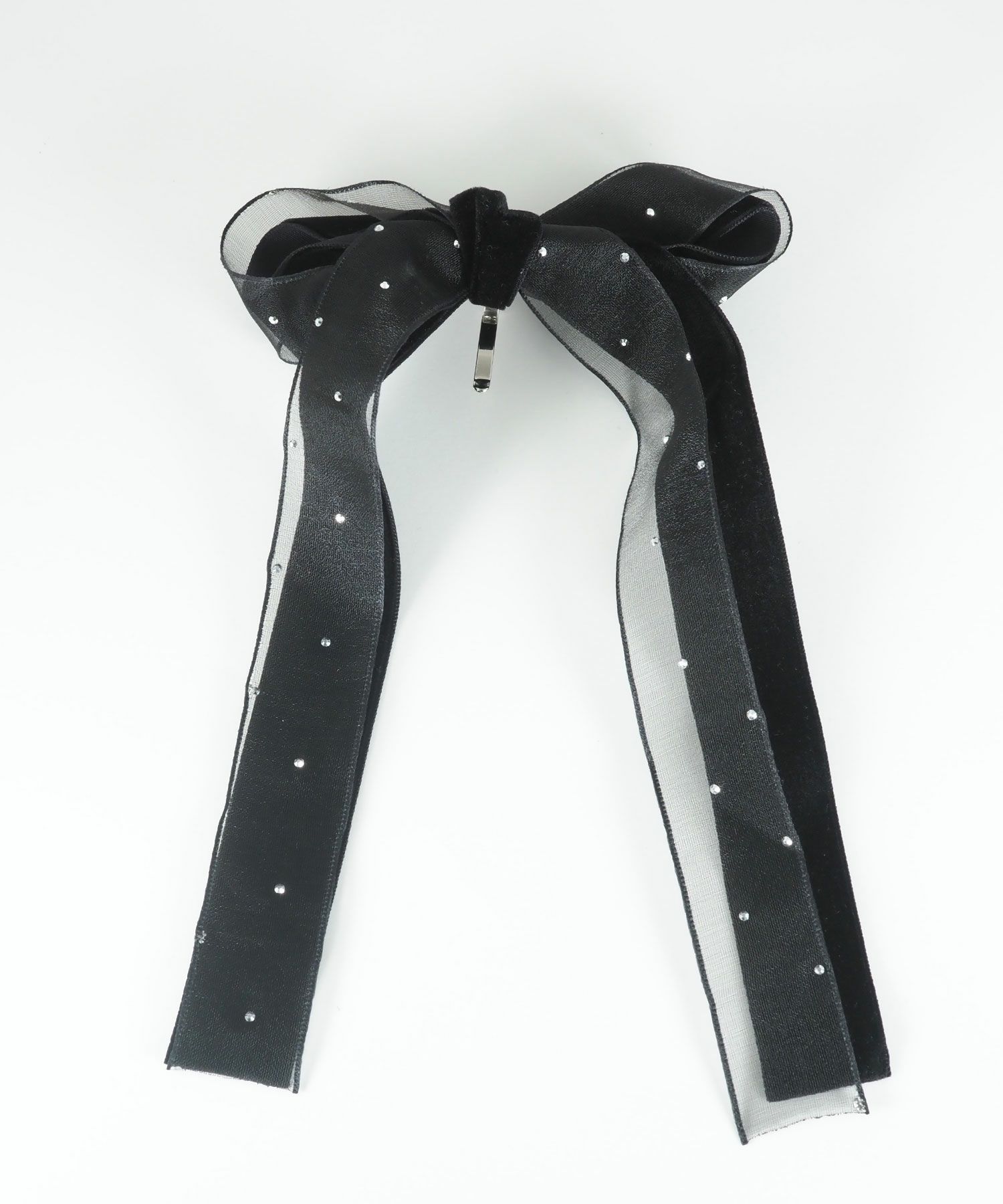 ドットオーガンジーベロアリボンポニーフック