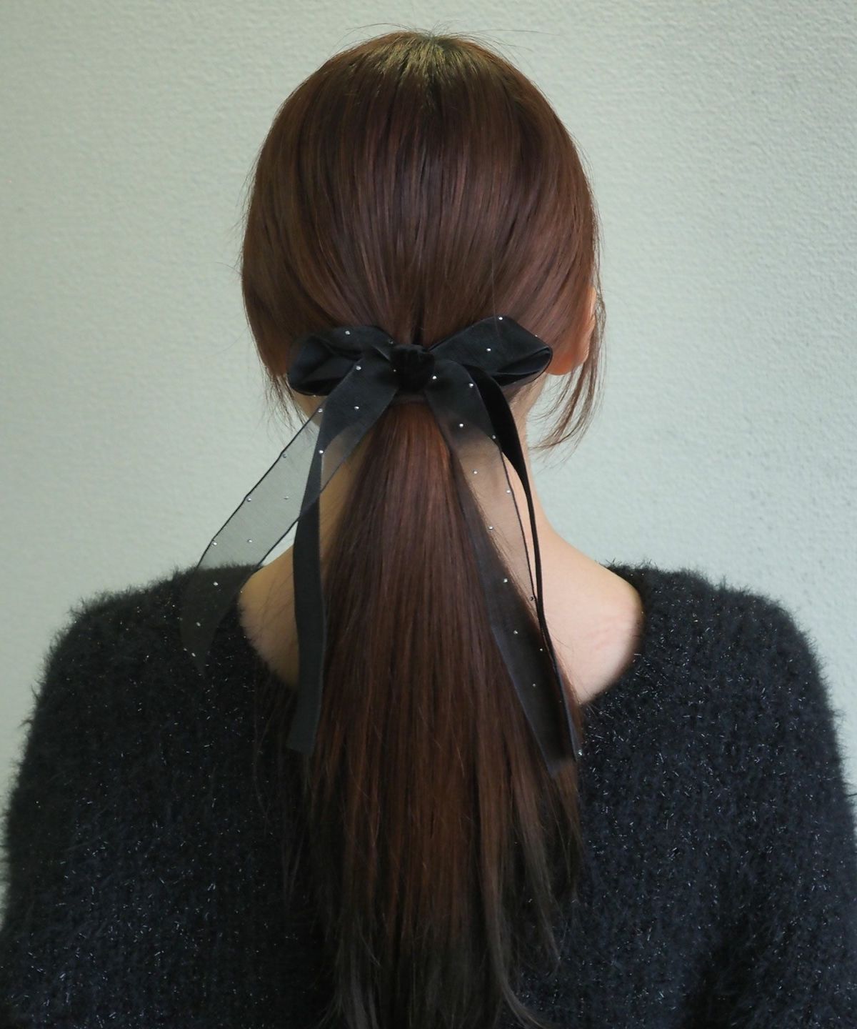 ドットオーガンジーベロアリボンポニーフック