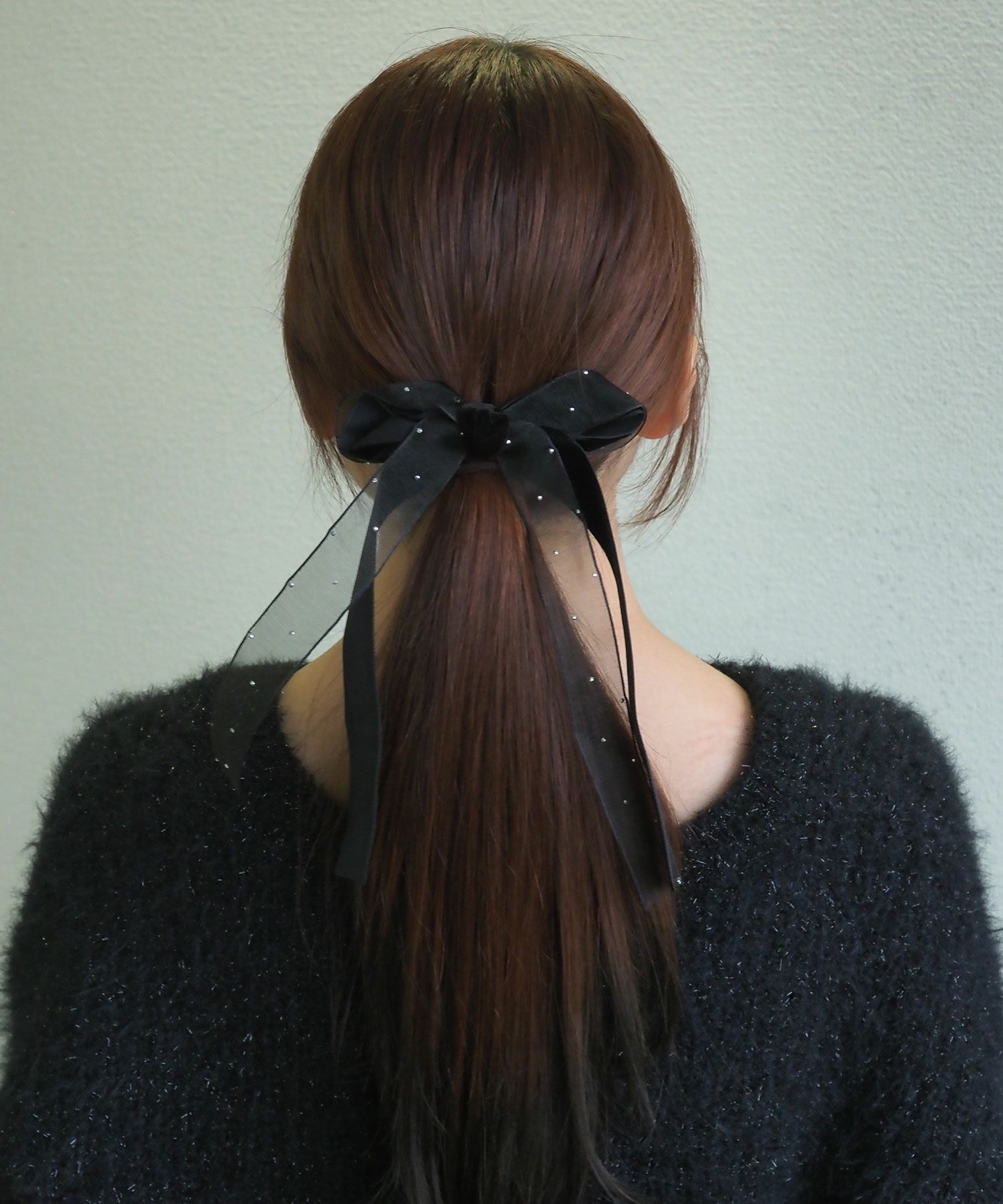 ドットオーガンジーベロアリボンポニーフック