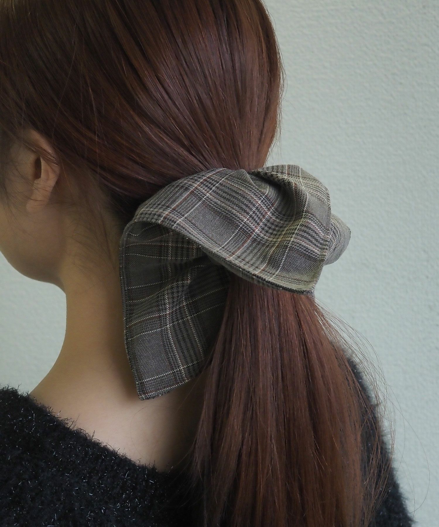 グレンチェックスクエアシュシュ