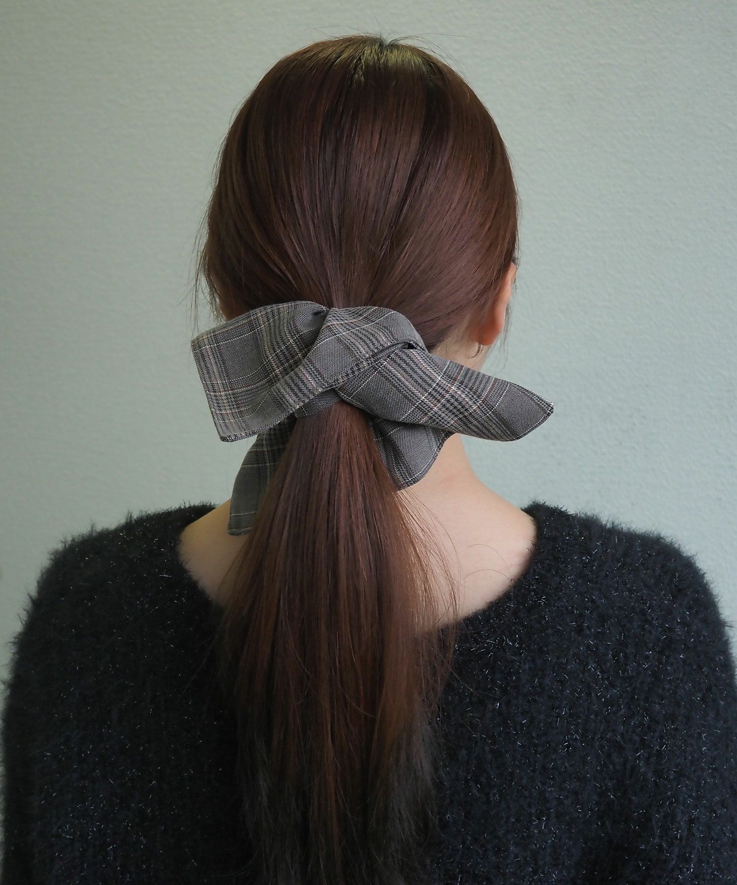 グレンチェックスクエアシュシュ