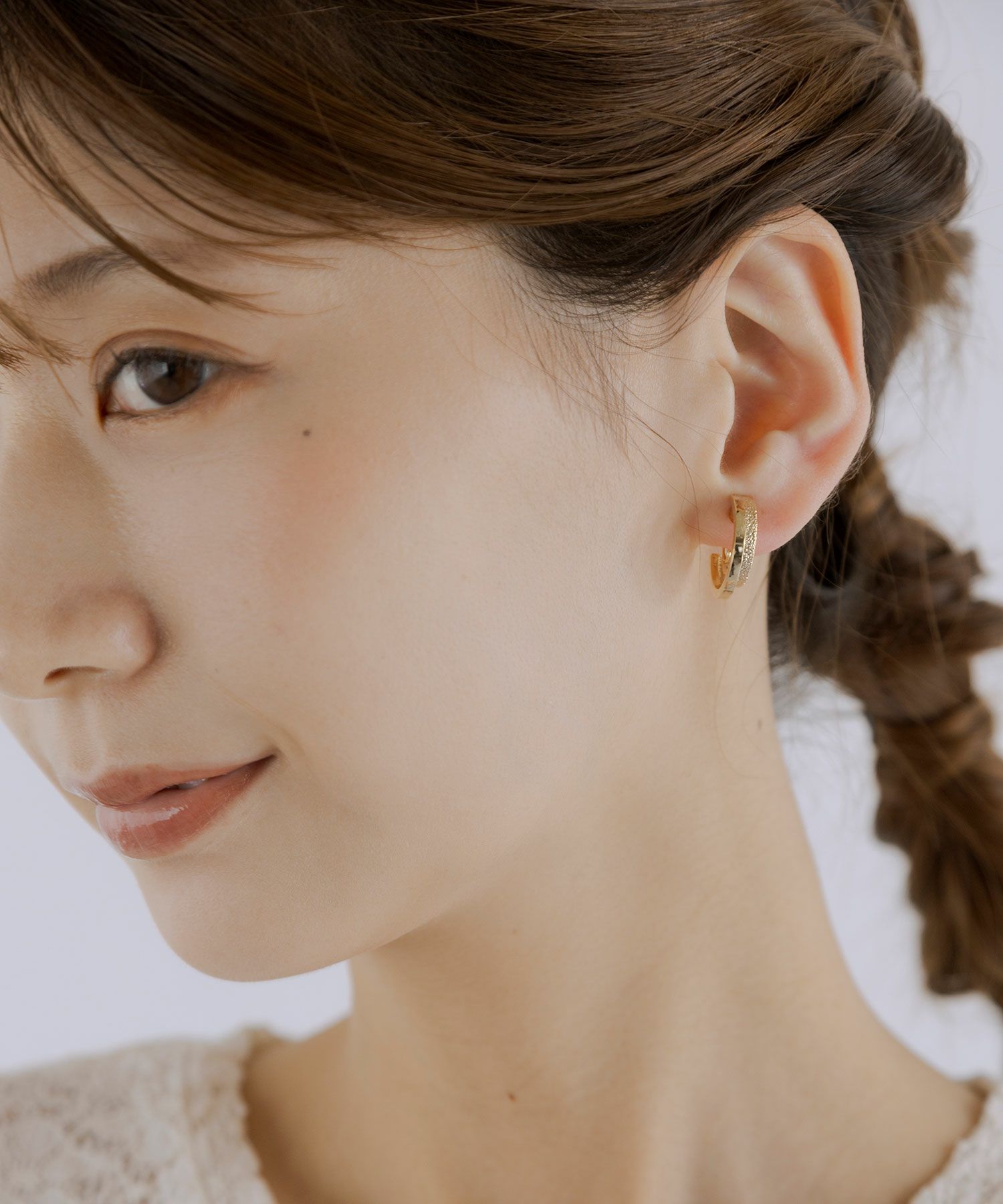 テクスチャーダブルライングランループフィットイヤリング