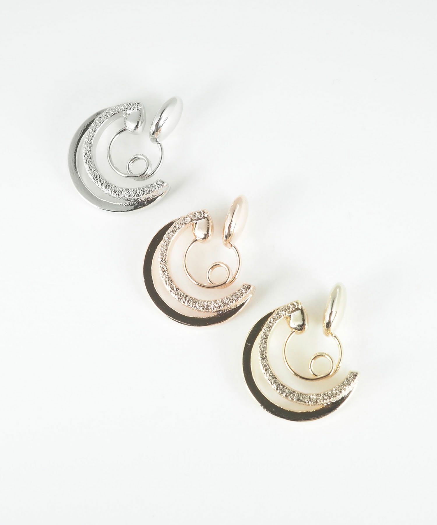 テクスチャーダブルライングランループフィットイヤリング