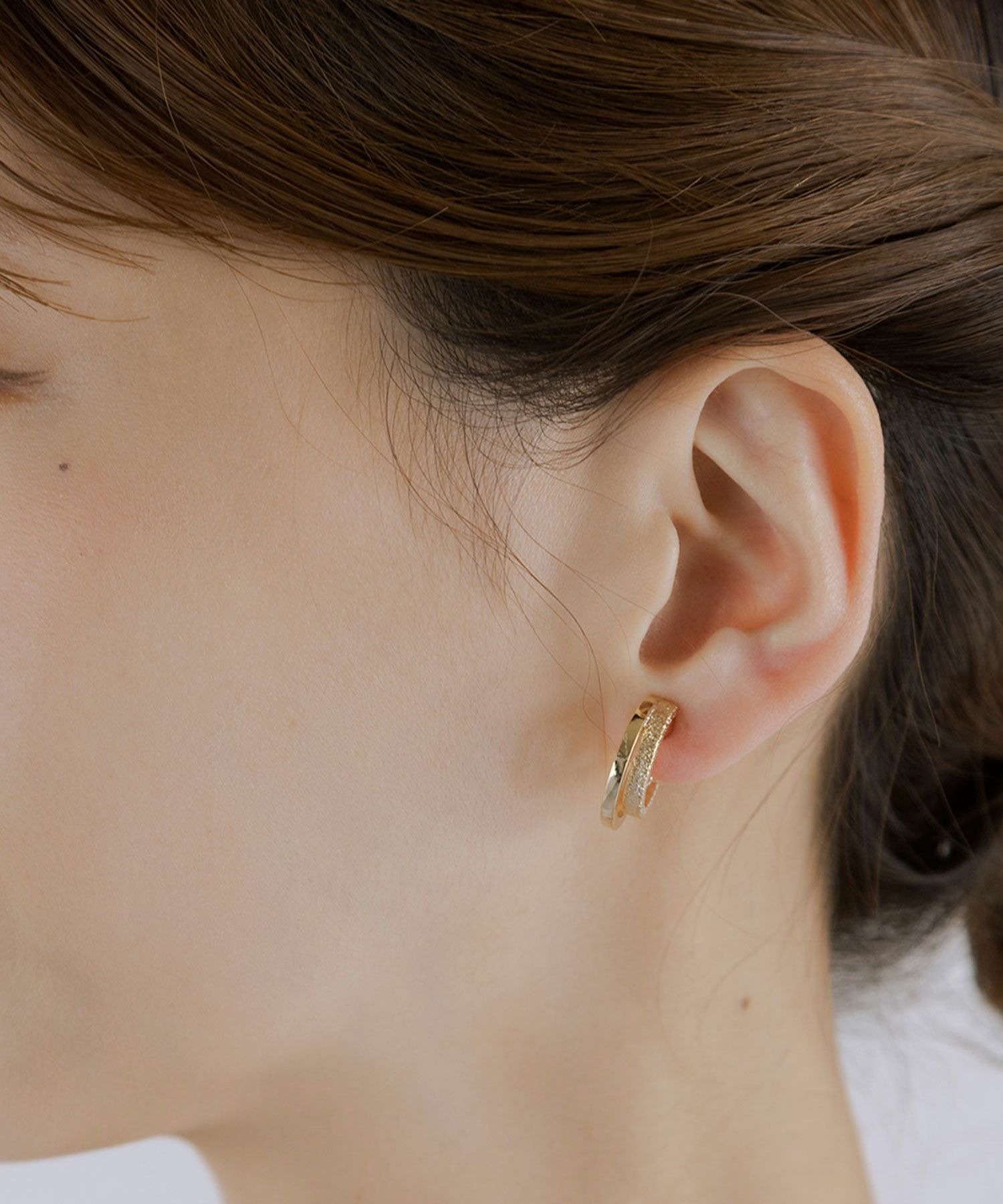 テクスチャーダブルライングランループフィットイヤリング