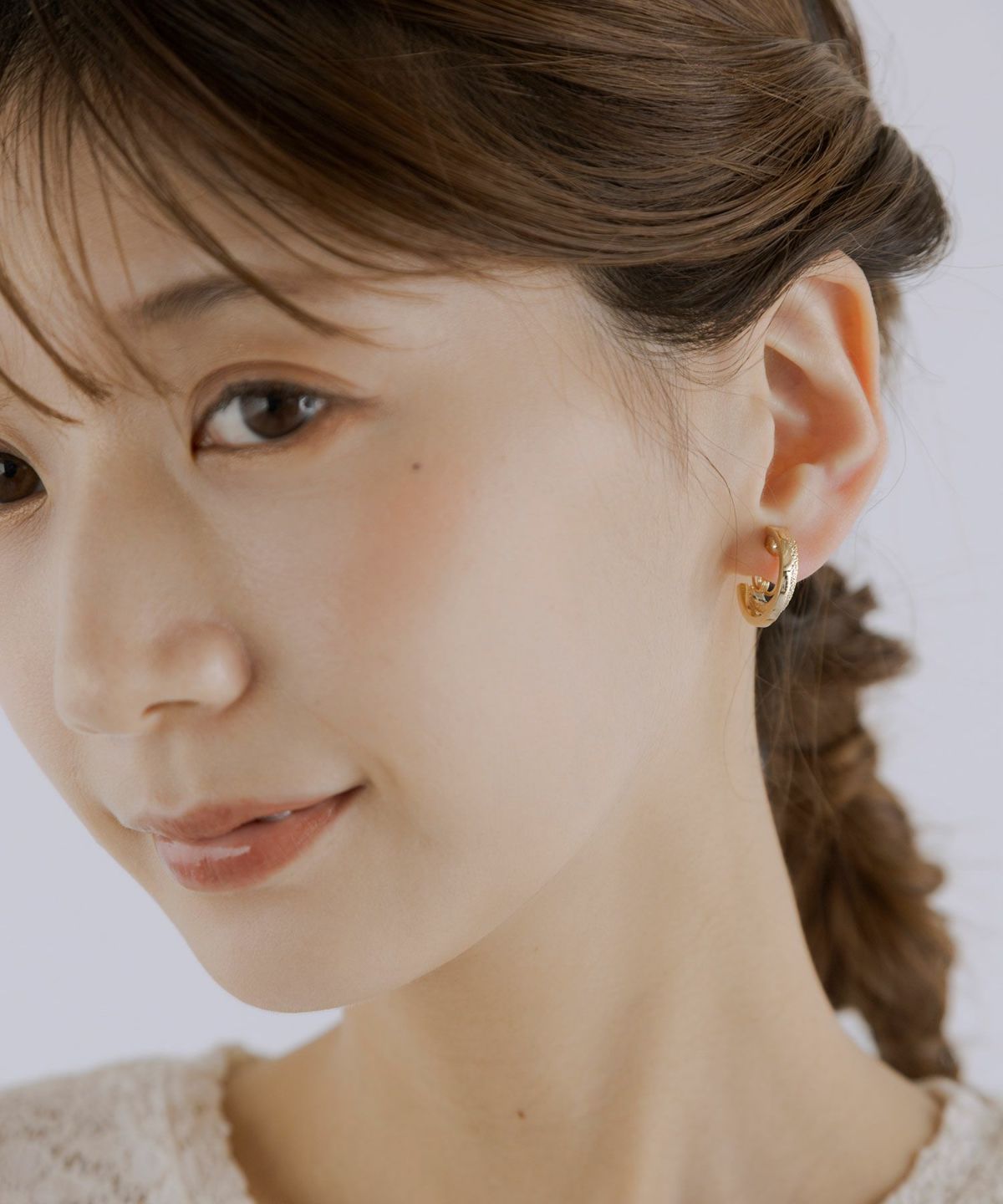 テクスチャーダブルライングランループフィットイヤリング