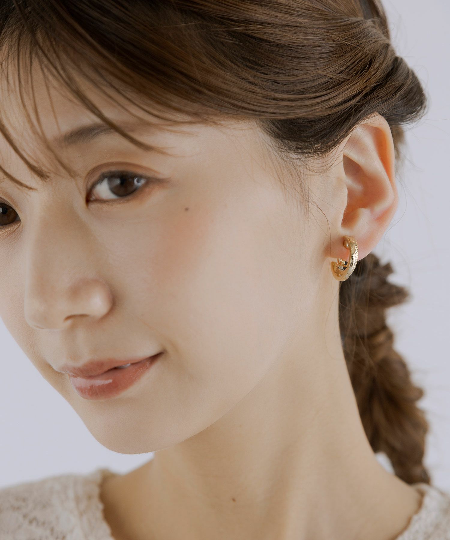 テクスチャーダブルライングランループフィットイヤリング