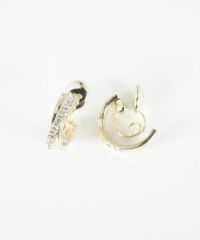 クロスラインストーングランループフィットイヤリング