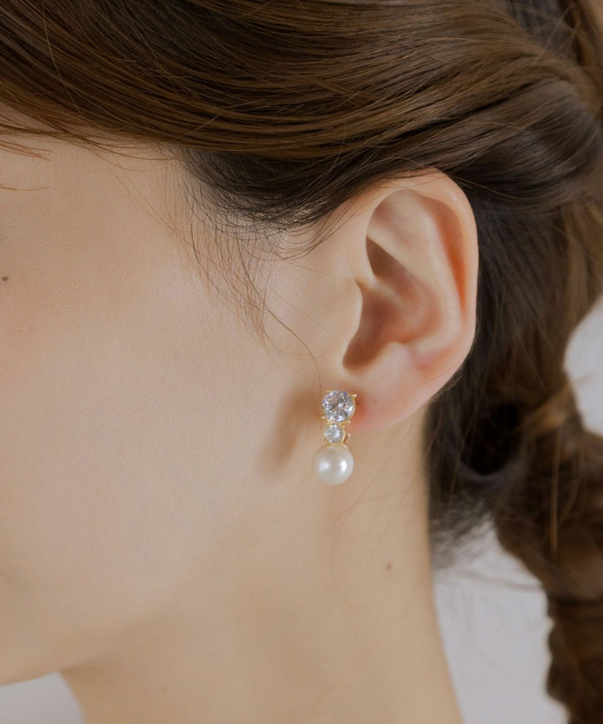 ツインクルパールグランループフィットイヤリング