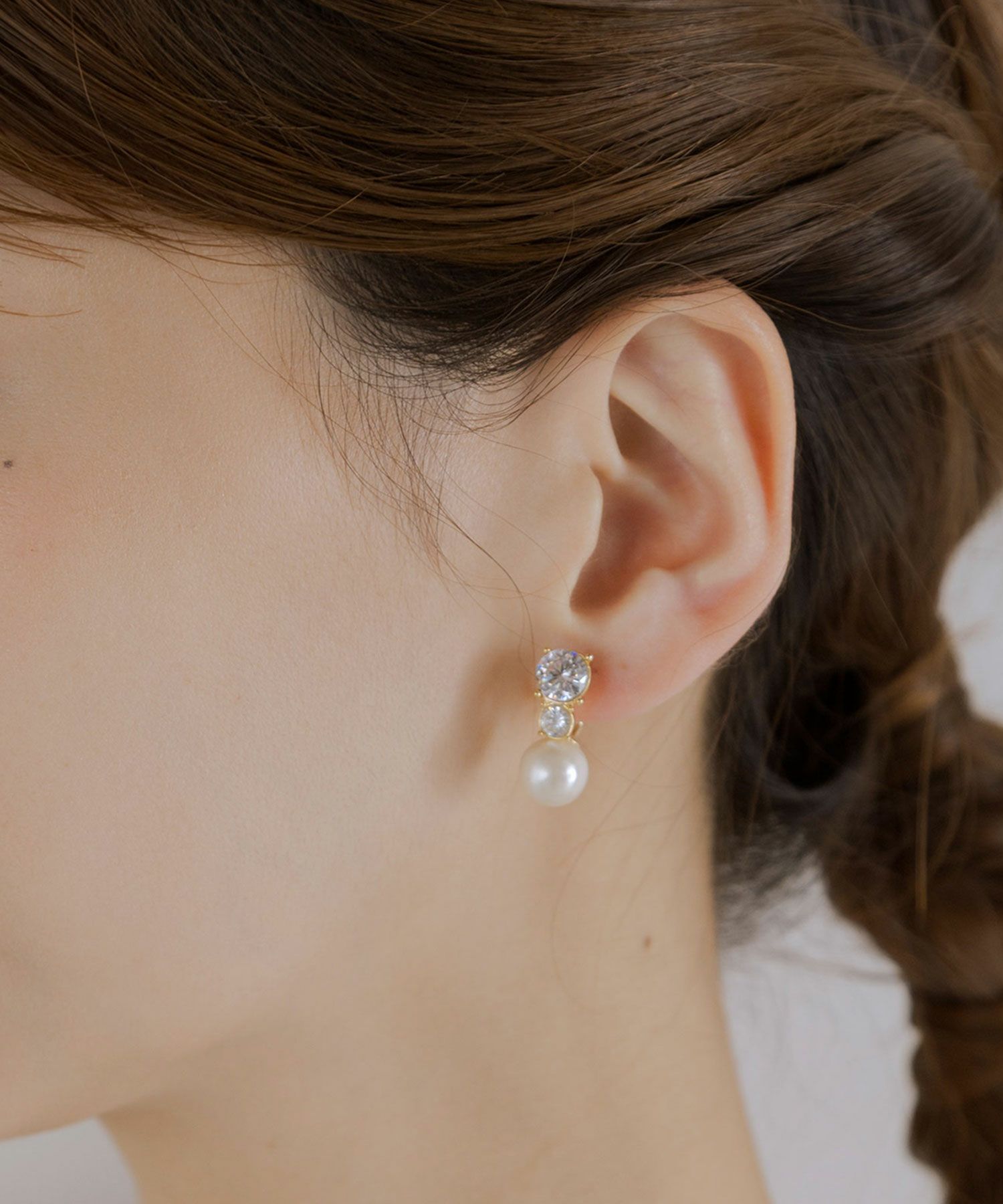 ツインクルパールグランループフィットイヤリング