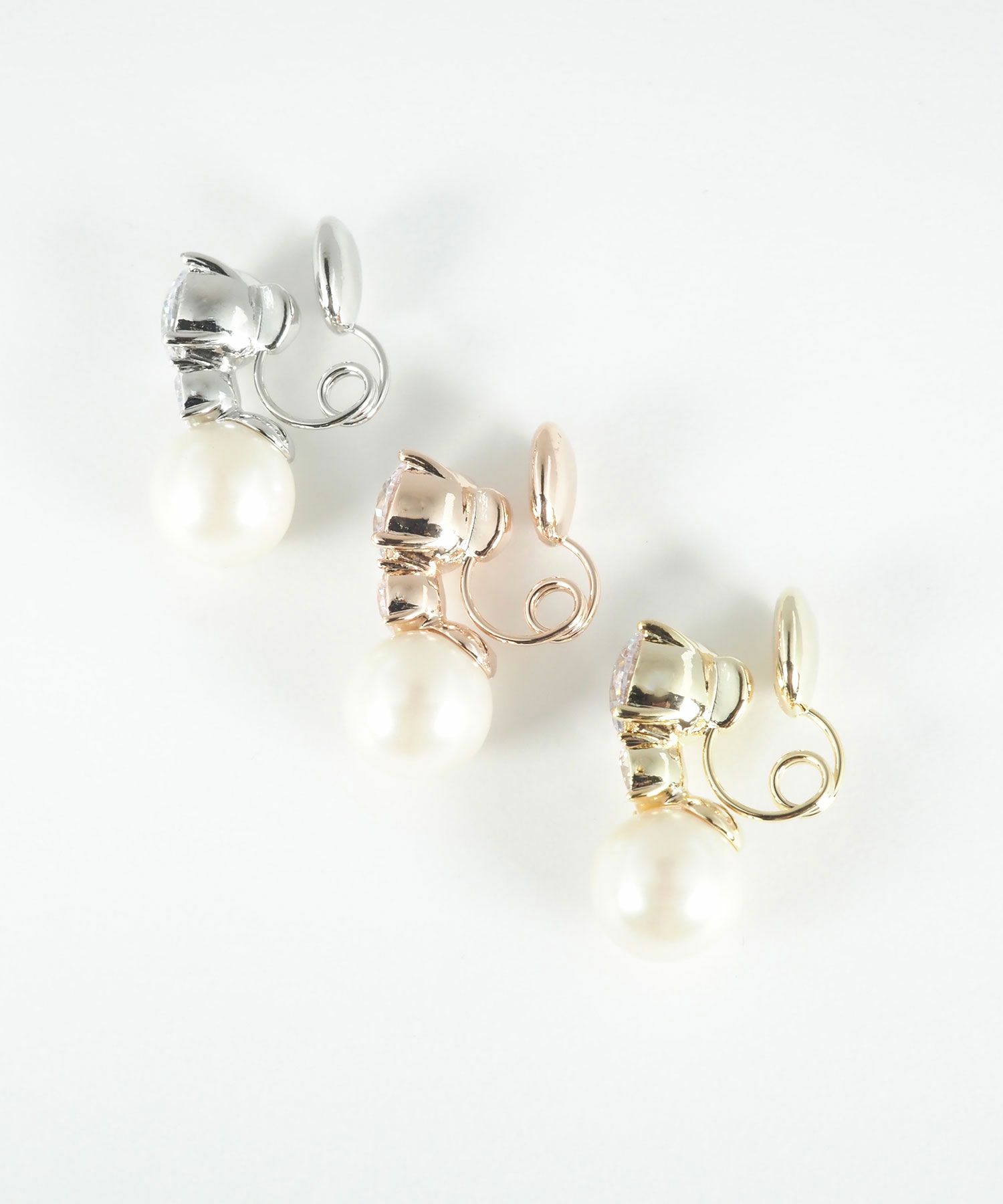 ツインクルパールグランループフィットイヤリング