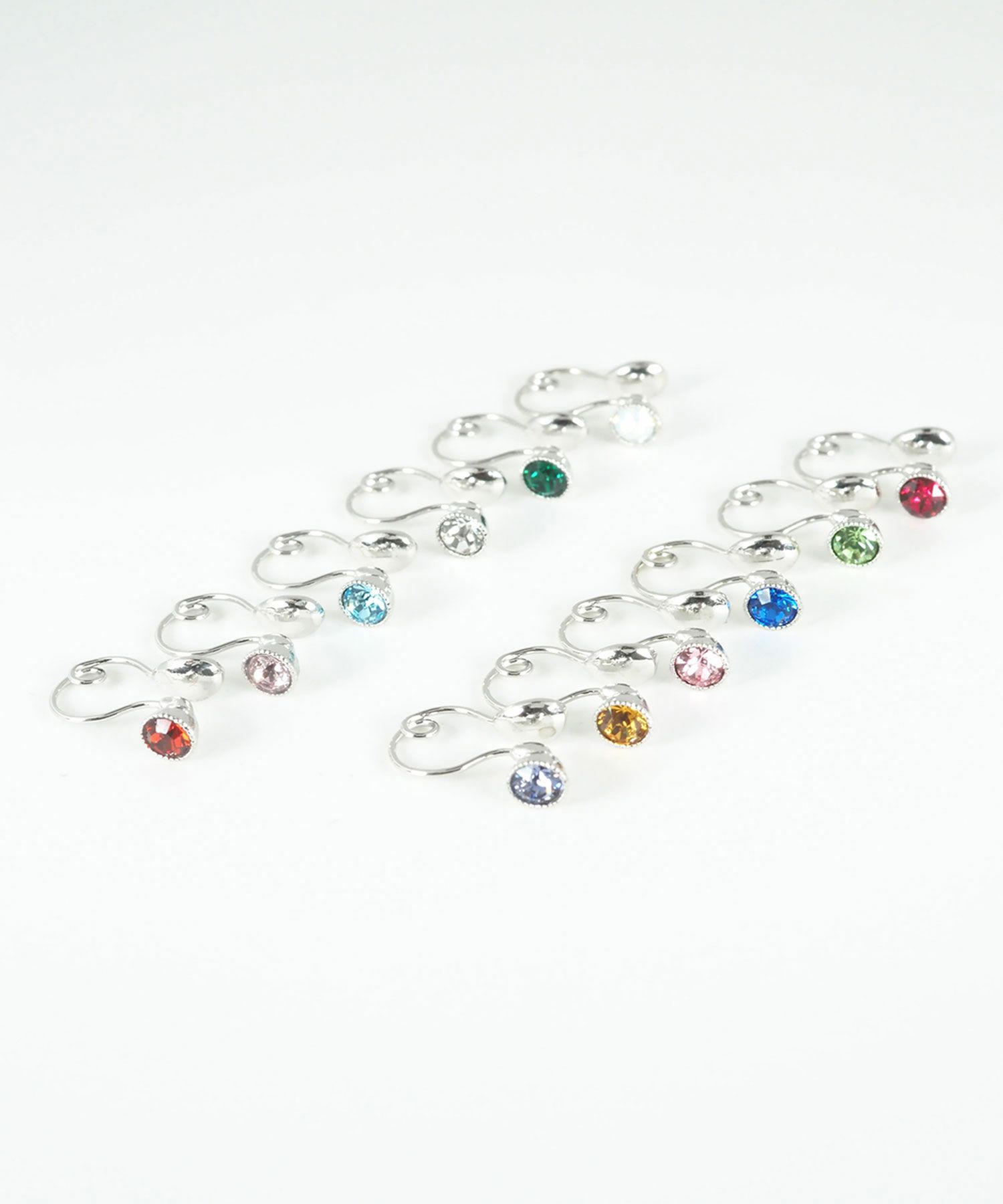 バースデーカラーストーンループフィットイヤリング