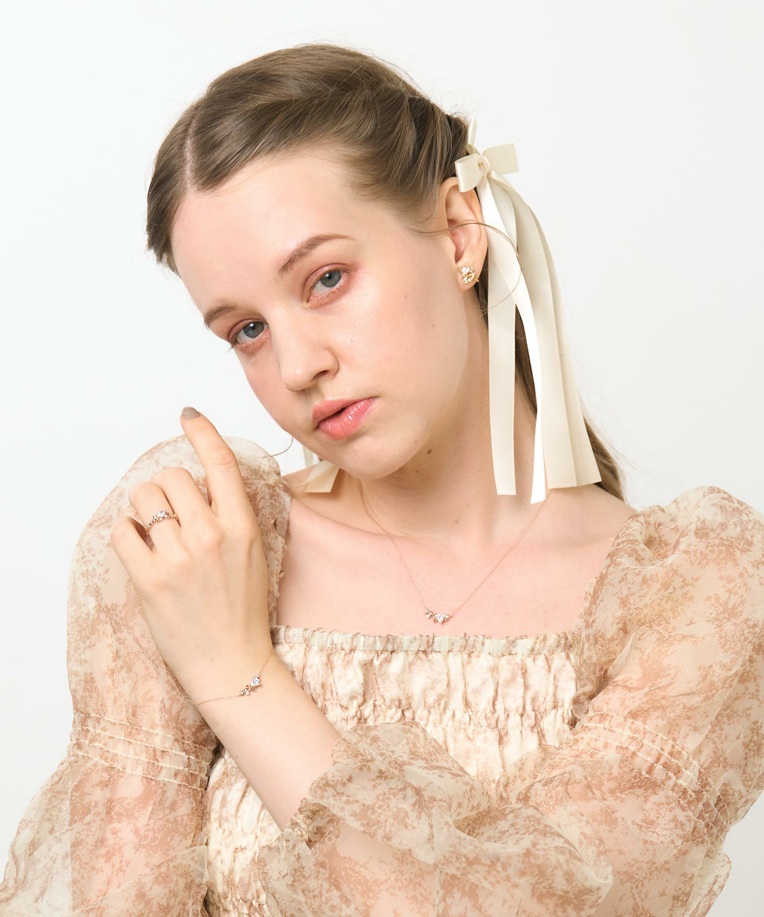 ハーテッドリボンブレスレット【MUK shady sophy】