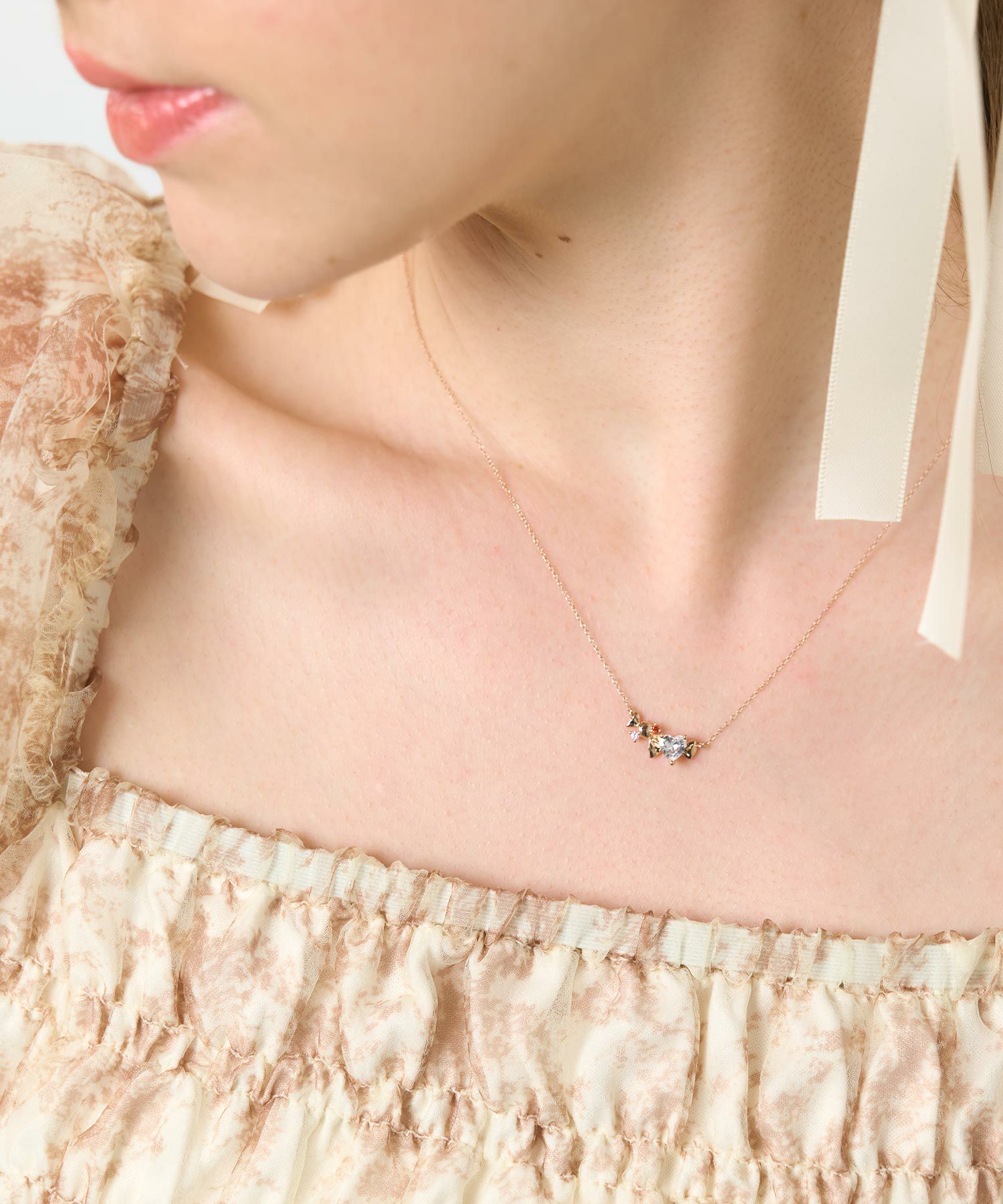 ハーテッドリボンネックレス【MUK shady sophy】