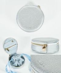 MUKアクセサリーポーチ ラウンド型フェイクレザータイプ