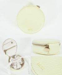 MUKアクセサリーポーチ ラウンド型フェイクレザータイプ