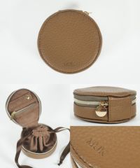 MUKアクセサリーポーチ ラウンド型フェイクレザータイプ