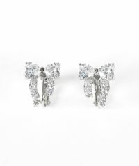 キュービックアシメリボンイヤリング【Dahlia】