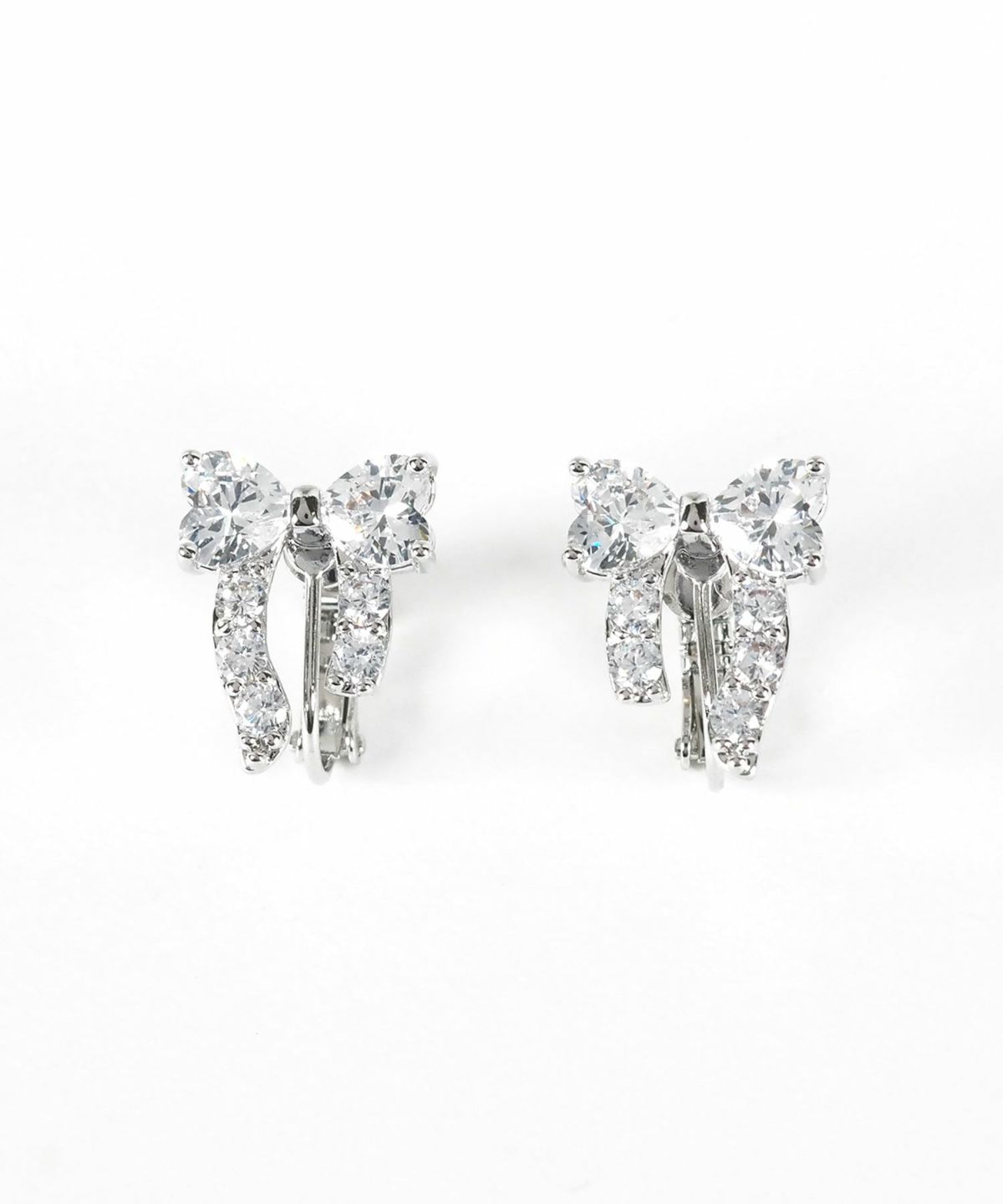 キュービックアシメリボンイヤリング【Dahlia】