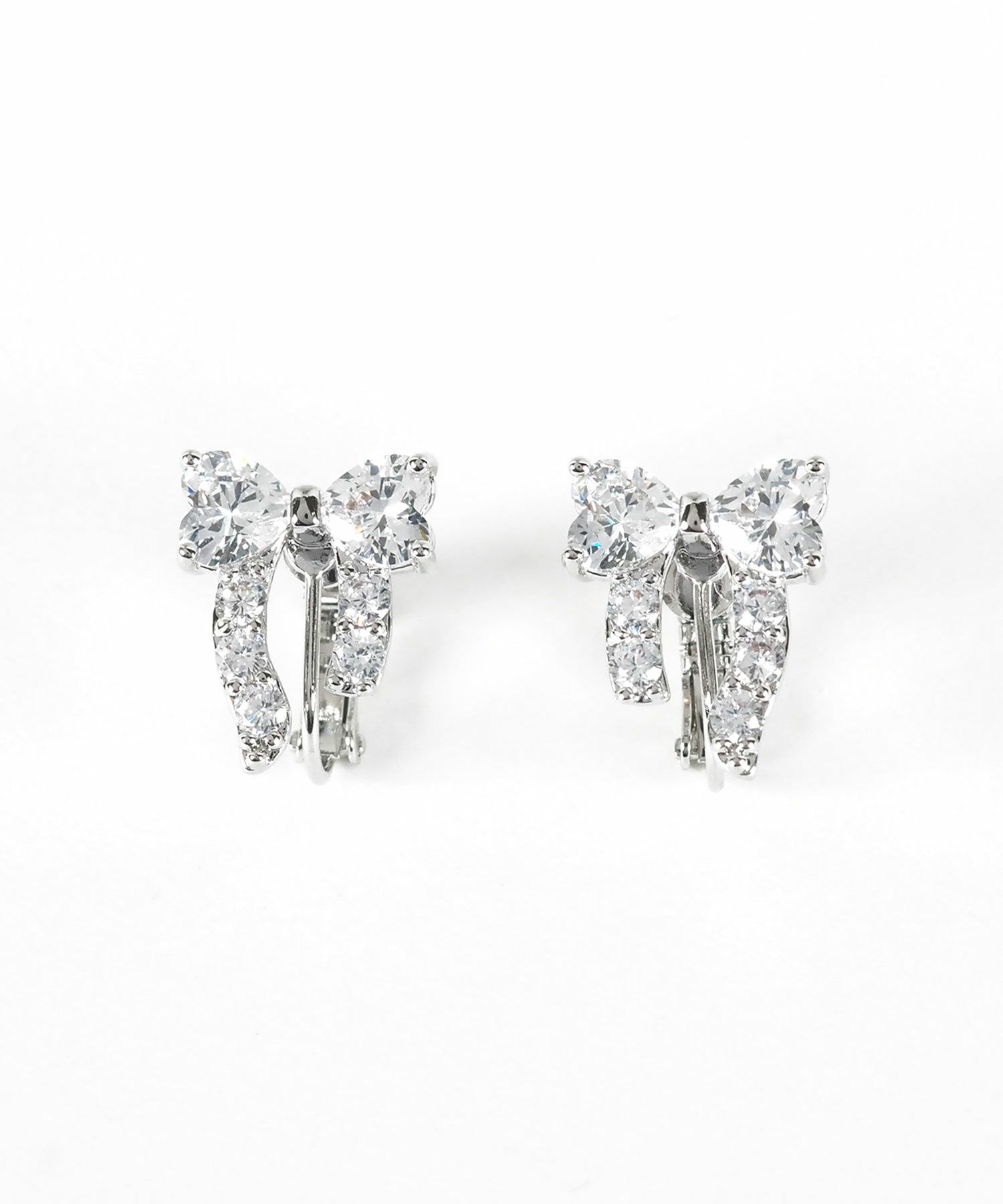 キュービックアシメリボンイヤリング【Dahlia】