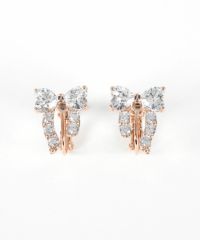 キュービックアシメリボンイヤリング【Dahlia】