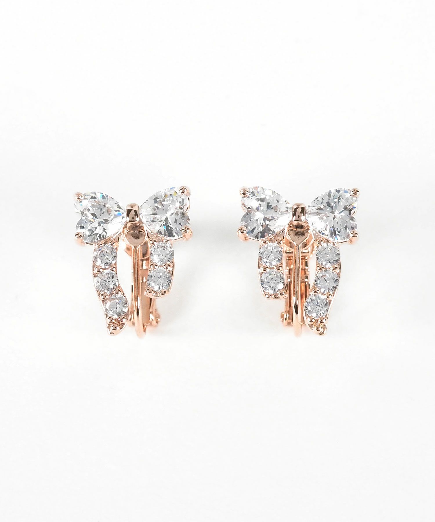 キュービックアシメリボンイヤリング【Dahlia】