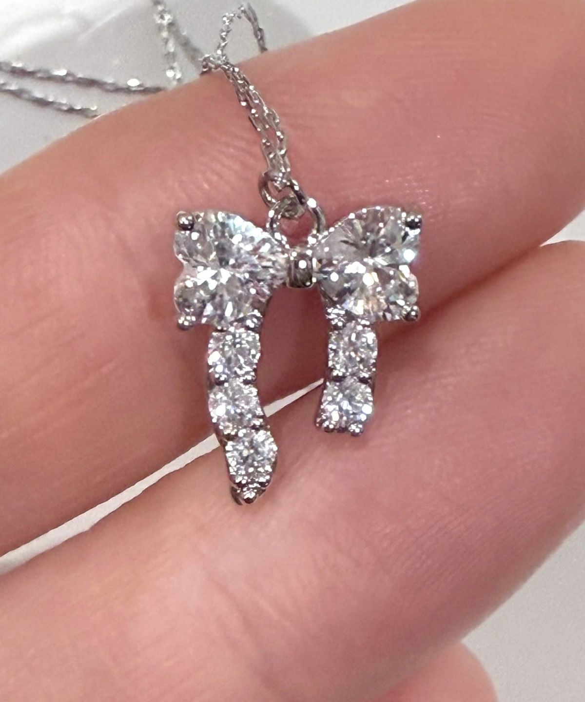 キュービックアシメリボンネックレス【Dahlia】