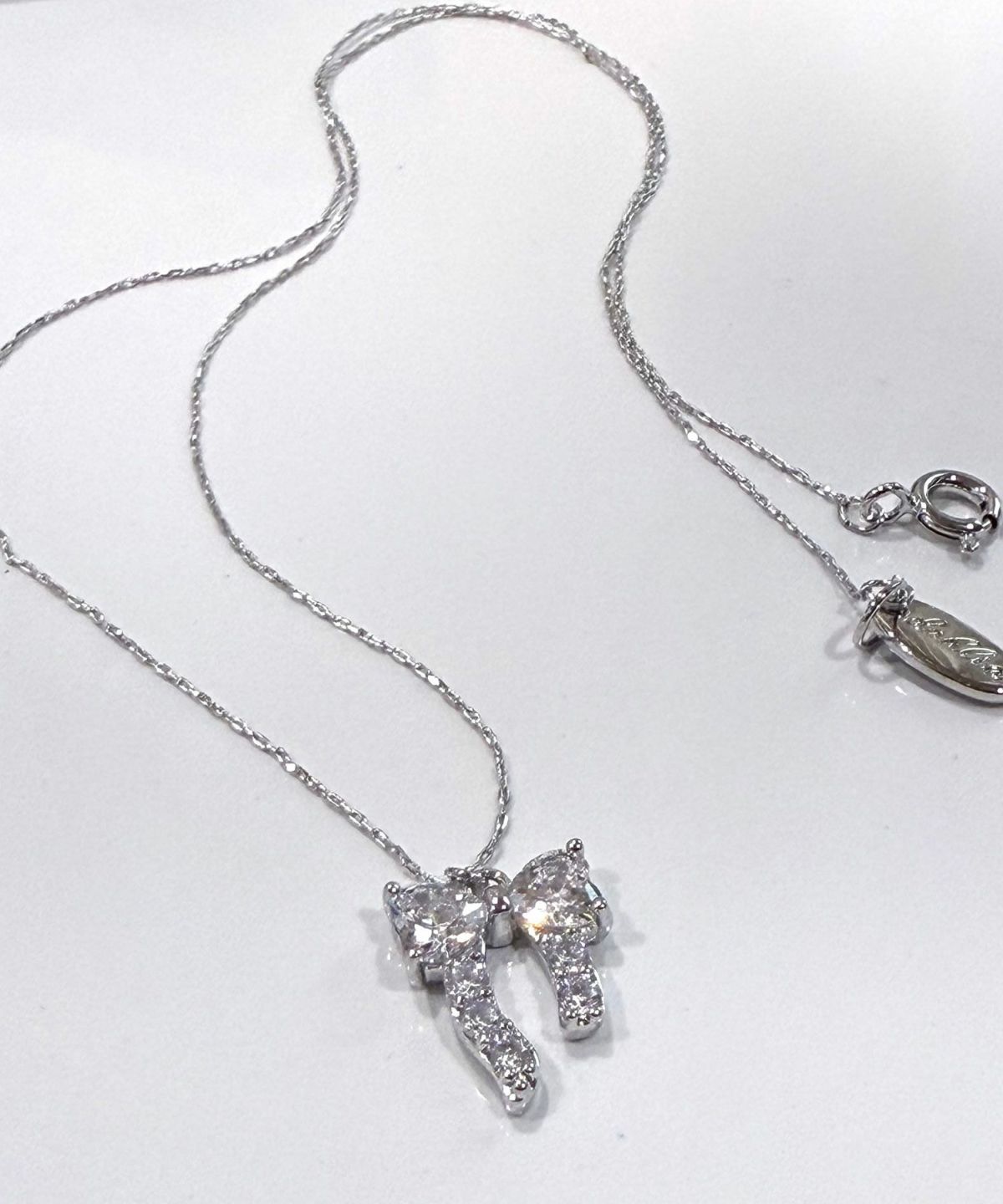 キュービックアシメリボンネックレス【Dahlia】