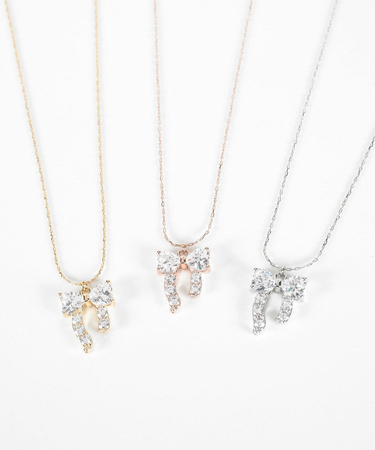 キュービックアシメリボンネックレス【Dahlia】