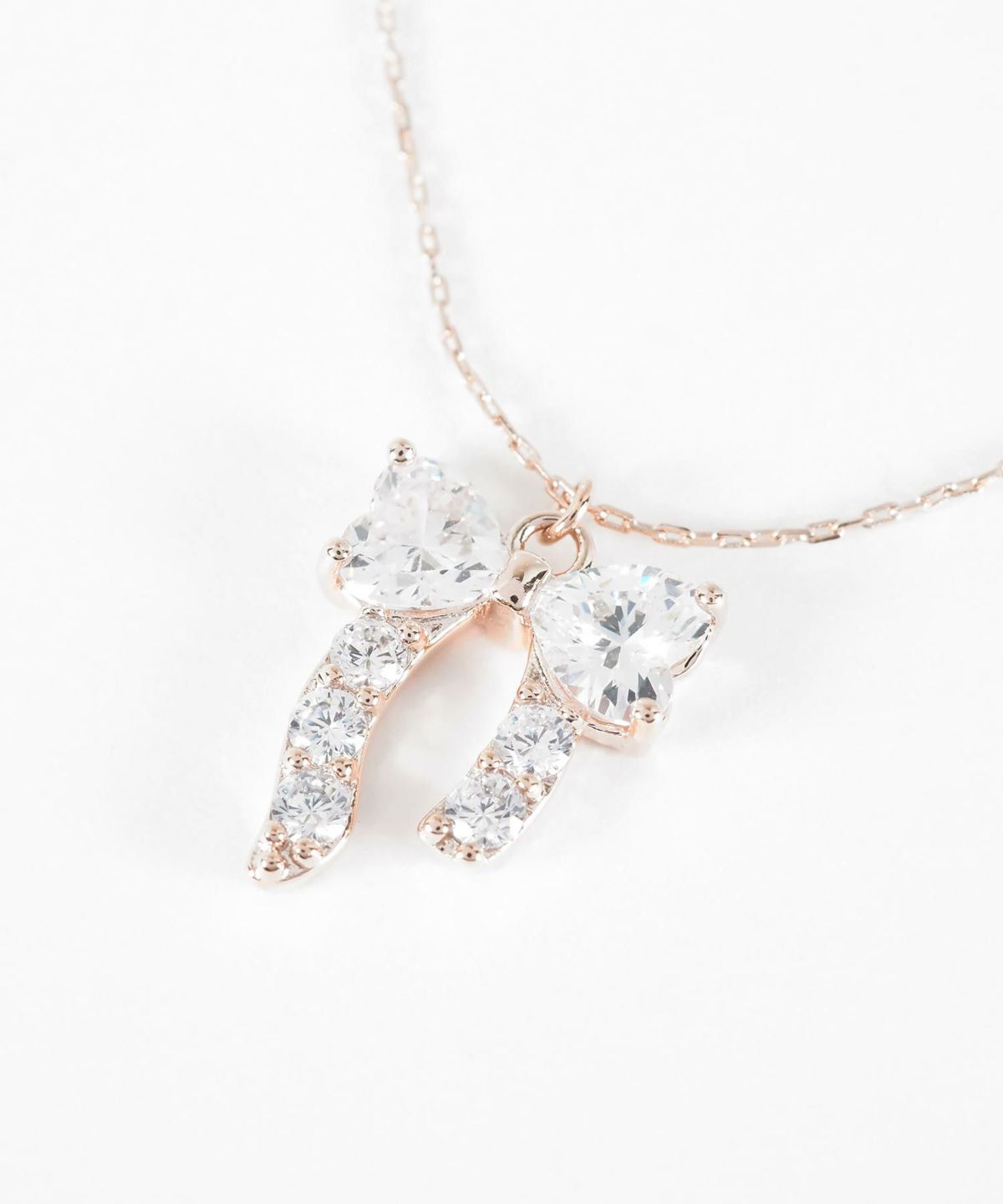 キュービックアシメリボンネックレス【Dahlia】