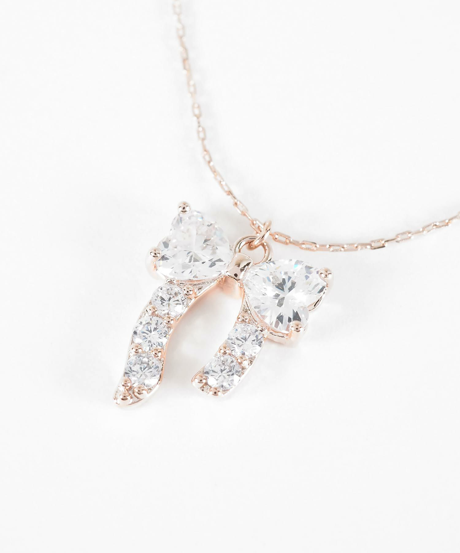 キュービックアシメリボンネックレス【Dahlia】