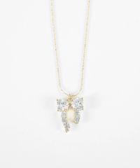 キュービックアシメリボンネックレス【Dahlia】