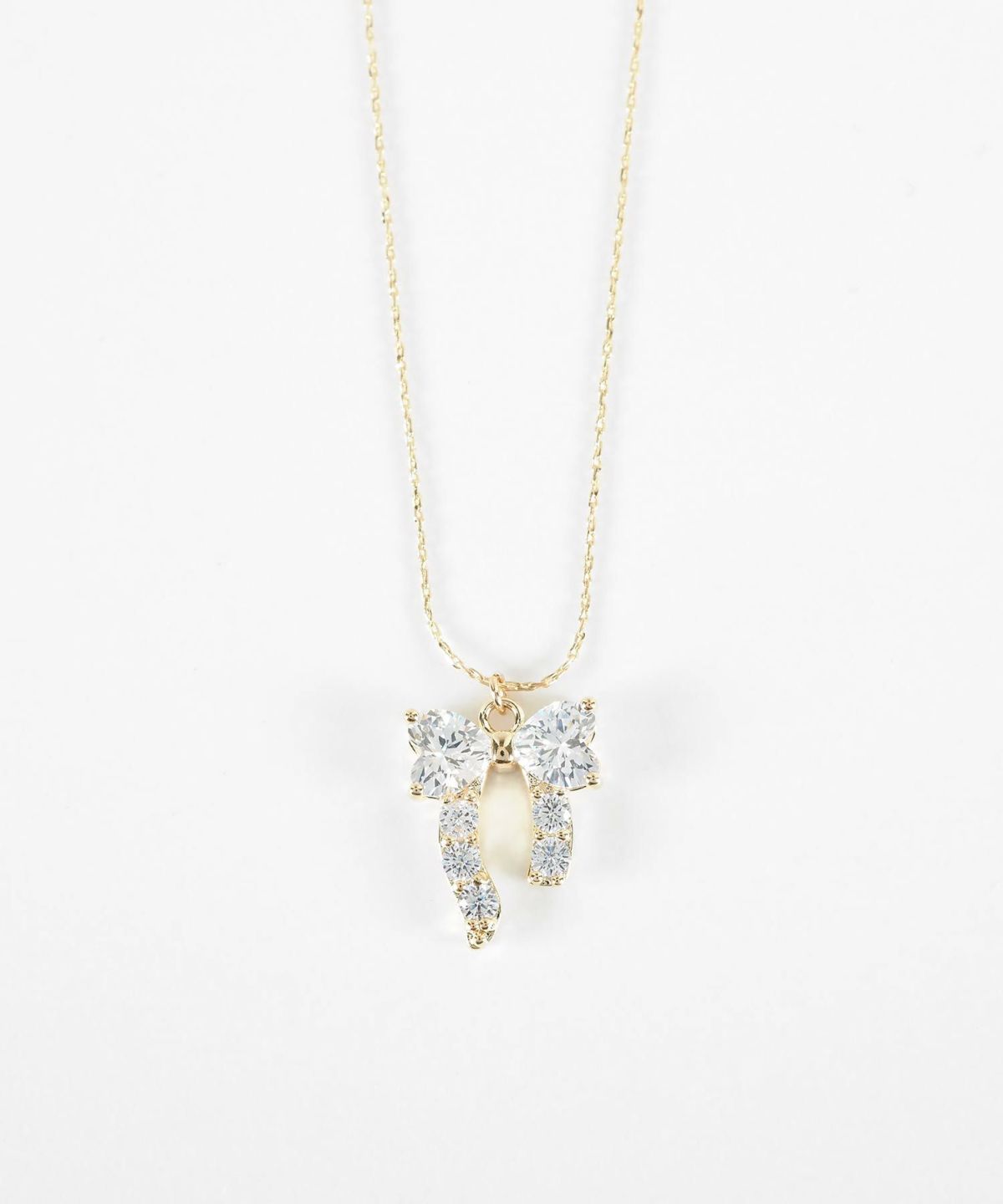 キュービックアシメリボンネックレス【Dahlia】