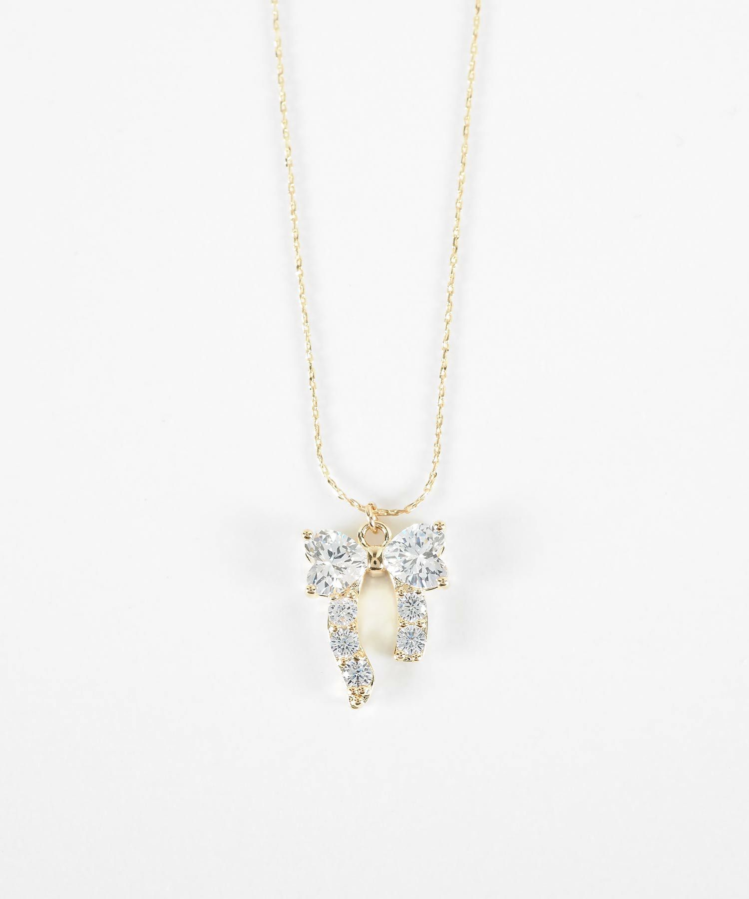 キュービックアシメリボンネックレス【Dahlia】