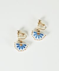 美濃焼タイル花かごイヤリング