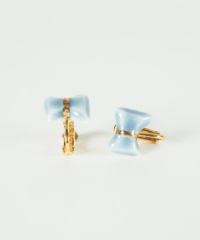 美濃焼タイルリボンイヤリング